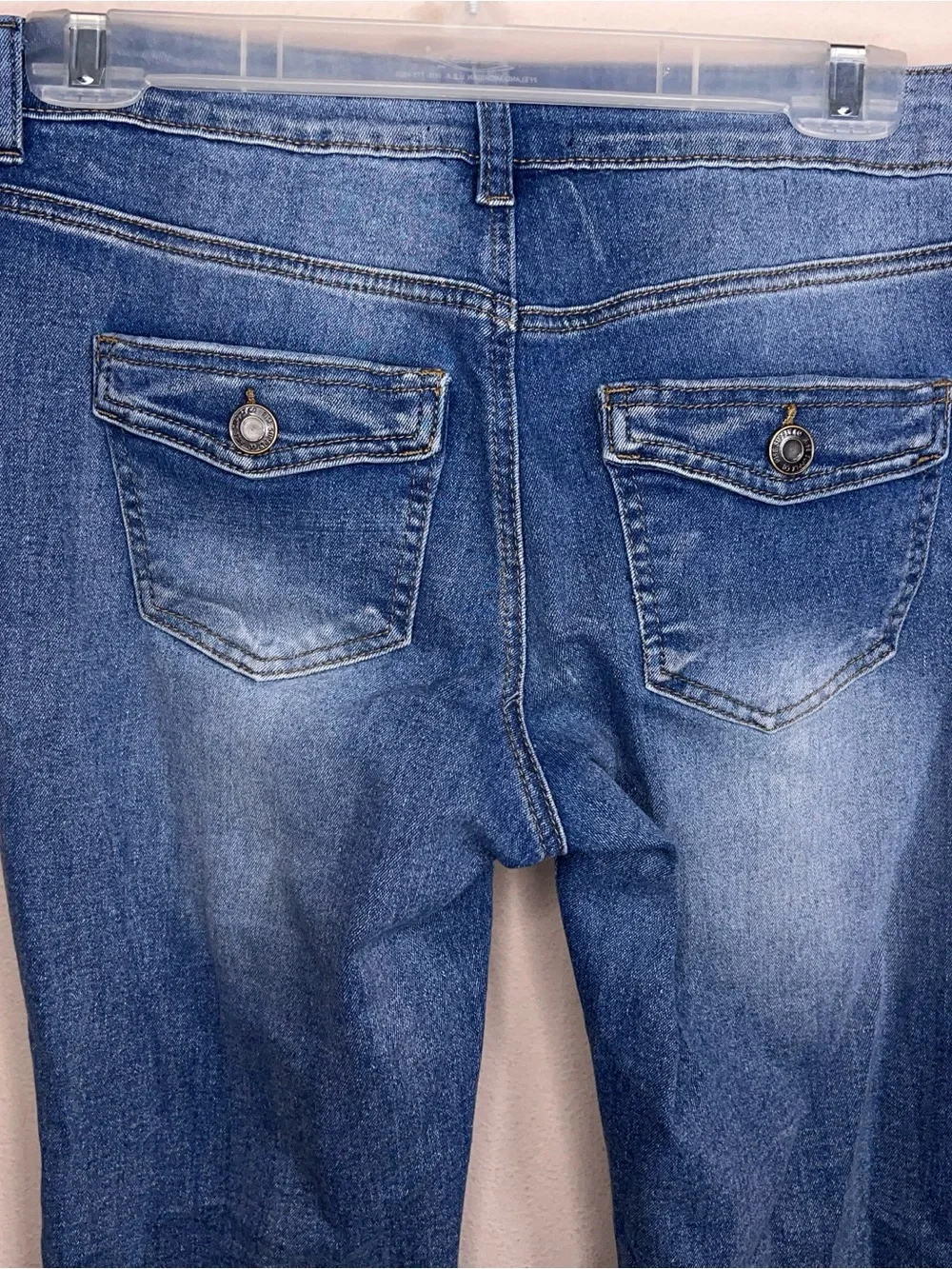 Size 9 Rise Supply Co Blue Denim Jeans Bootcut Style Cotton Blend